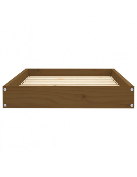 Cuccia per Cani Miele 71,5x54x9 cm in Legno Massello di Pino
