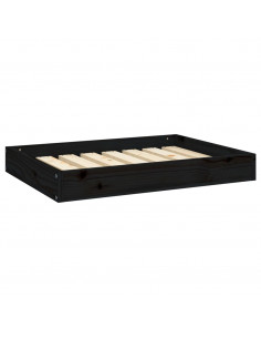 Cuccia per Cani Nera 71,5x54x9 cm in Legno Massello di Pino 2