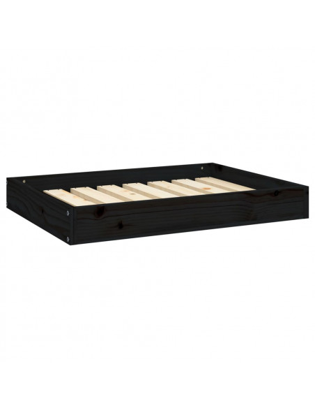 Cuccia per Cani Nera 71,5x54x9 cm in Legno Massello di Pino