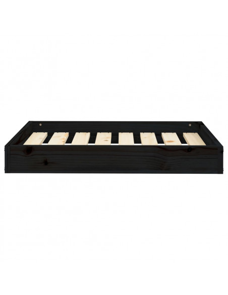 Cuccia per Cani Nera 71,5x54x9 cm in Legno Massello di Pino