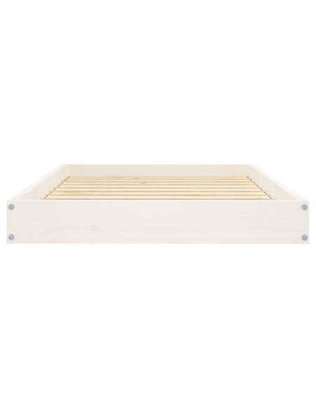 Cuccia per Cani Bianca 91,5x64x9 cm in Legno Massello di Pino