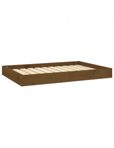 Cuccia per Cani Miele 91,5x64x9 cm in Legno Massello di Pino 2