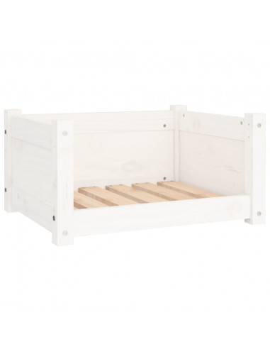 Cuccia per Cani Bianca 55,5x45,5x28cm in Legno Massello di Pino