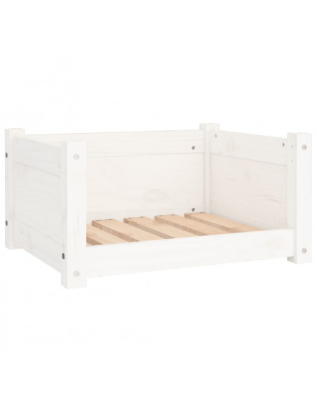 Cuccia per Cani Bianca 55,5x45,5x28cm in Legno Massello di Pino