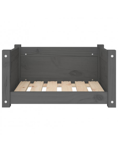 Cuccia per Cani Grigia 55,5x45,5x28cm in Legno Massello di Pino