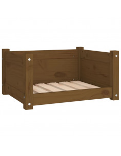 Cuccia per Cani Miele 55,5x45,5x28 cm Legno Massello di Pino 2