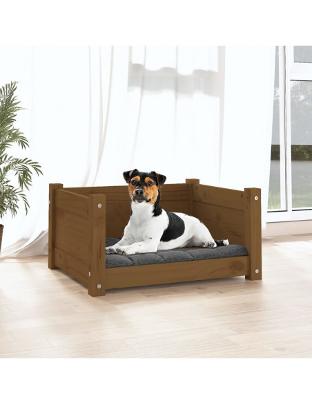 Cuccia per Cani Miele 55,5x45,5x28 cm Legno Massello di Pino