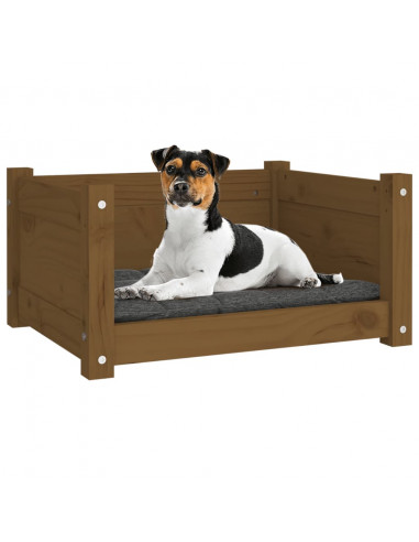 Cuccia per Cani Miele 55,5x45,5x28 cm Legno Massello di Pino