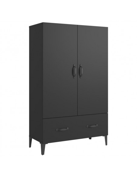 Credenza Nera 70x31x115 cm in Legno Multistrato