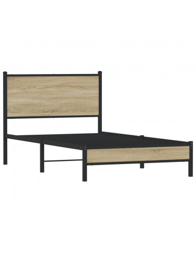 Giroletto con Testiera in Metallo Rovere Sonoma 107x203 cm