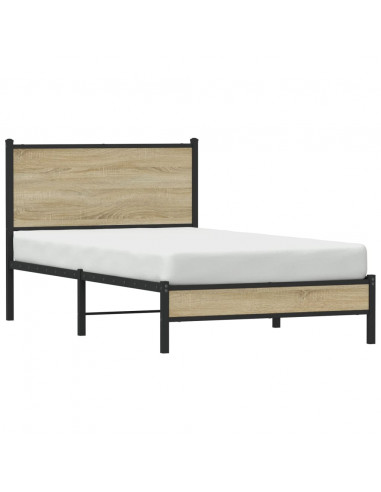 Giroletto con Testiera in Metallo Rovere Sonoma 107x203 cm