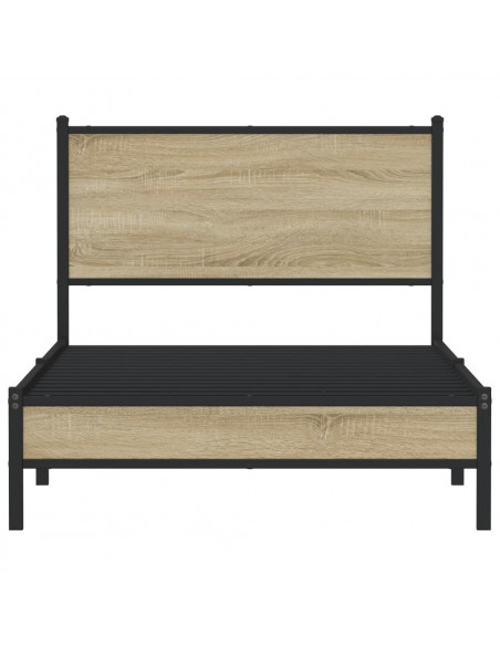 Giroletto con Testiera in Metallo Rovere Sonoma 107x203 cm