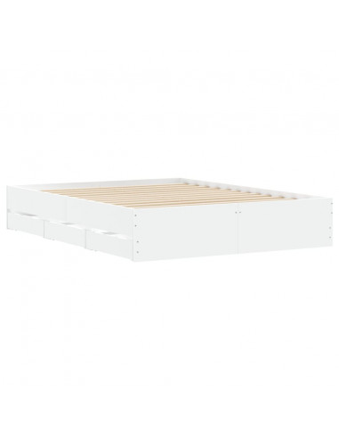 Giroletto con Cassetti Bianco 140x200 cm in Legno Multistrato