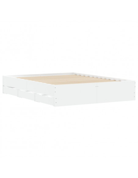 Giroletto con Cassetti Bianco 140x200 cm in Legno Multistrato
