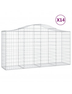 Cesti Gabbioni ad Arco 14 pz 200x50x100/120 cm Ferro Zincato 2