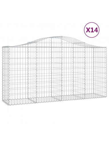 Cesti Gabbioni ad Arco 14 pz 200x50x100/120 cm Ferro Zincato