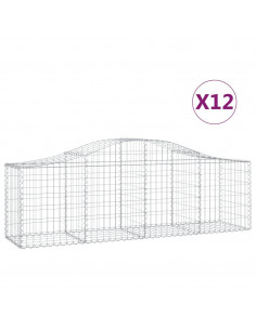 Cesti Gabbioni ad Arco 12 pz 200x50x60/80 cm Ferro Zincato 2