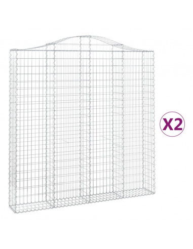 Cesti Gabbioni ad Arco 2 pz 200x30x200/220 cm Ferro Zincato