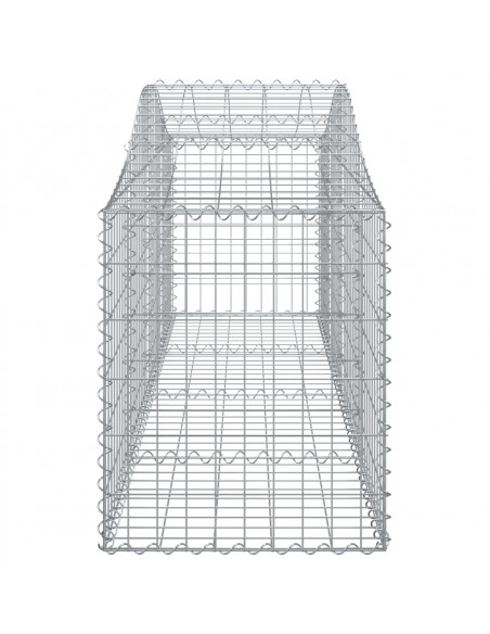 Cesti Gabbioni ad Arco 6 pz 200x50x60/80 cm Ferro Zincato
