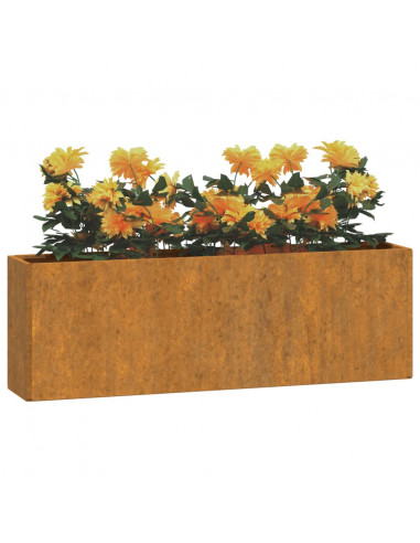 Fioriere da Parete 2 pz Ruggine in Acciaio Corten 53x10x17 cm