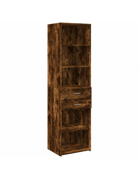 Credenza Rovere Fumo 50x42,5x185 cm in Legno Multistrato