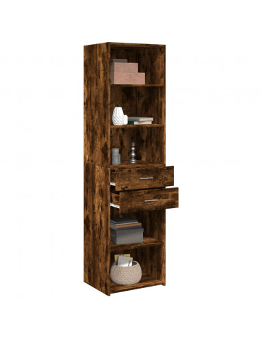 Credenza Rovere Fumo 50x42,5x185 cm in Legno Multistrato