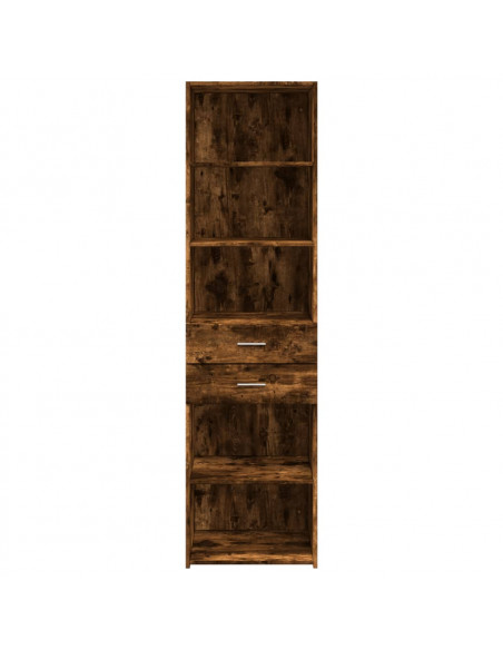 Credenza Rovere Fumo 50x42,5x185 cm in Legno Multistrato