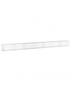 Cesto Gabbione con Copertura 700x50x50 cm in Ferro Zincato 2