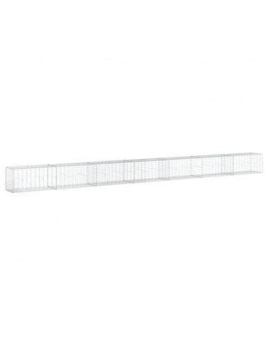 Cesto Gabbione con Copertura 700x50x50 cm in Ferro Zincato