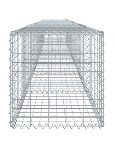 Cesto Gabbione con Copertura 700x50x50 cm in Ferro Zincato