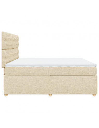 Giroletto a Molle con Materasso Crema 200x200 cm in Tessuto