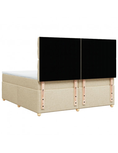 Giroletto a Molle con Materasso Crema 200x200 cm in Tessuto