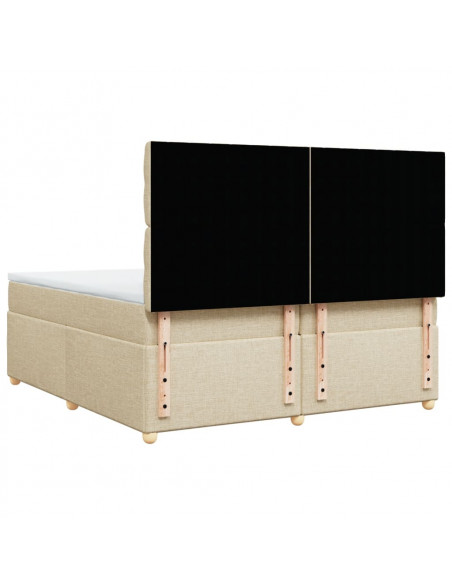 Giroletto a Molle con Materasso Crema 200x200 cm in Tessuto