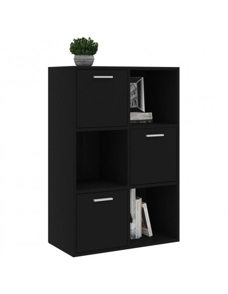 Armadietto Nero 60x29,5x90 cm in Legno Multistrato