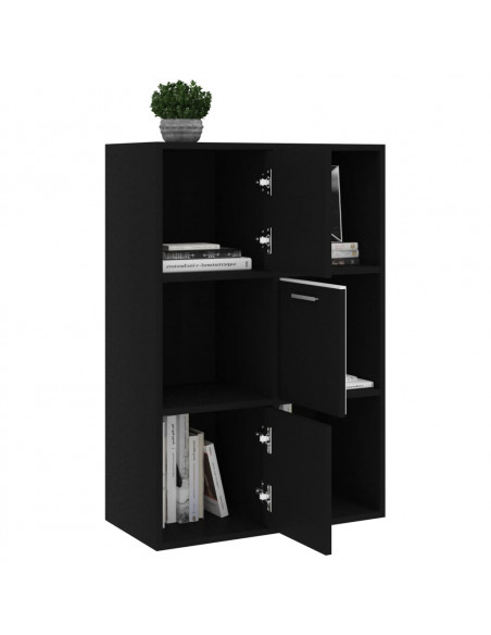 Armadietto Nero 60x29,5x90 cm in Legno Multistrato