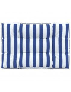 Cuscino per Pallet Strisce Bianche e Blu 120x80x12cm in Tessuto 2