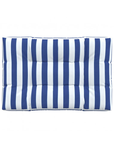 Cuscino per Pallet Strisce Bianche e Blu 120x80x12cm in Tessuto
