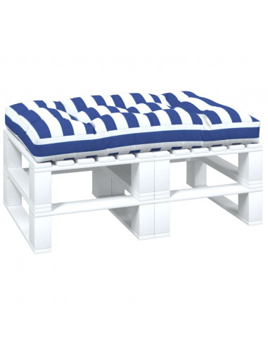Cuscino per Pallet Strisce Bianche e Blu 120x80x12cm in Tessuto