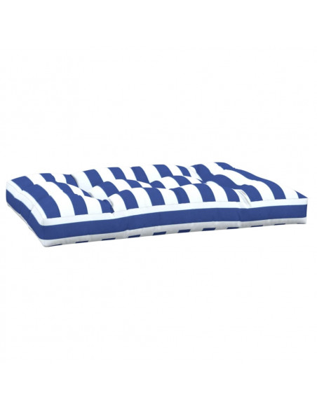 Cuscino per Pallet Strisce Bianche e Blu 120x80x12cm in Tessuto