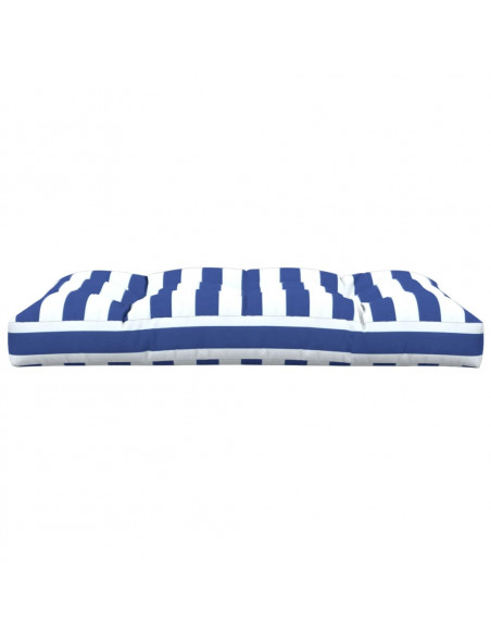 Cuscino per Pallet Strisce Bianche e Blu 120x80x12cm in Tessuto