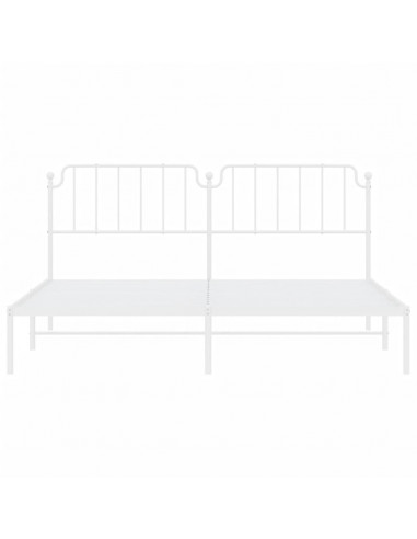 Giroletto con Testiera Metallo Bianco 200x200 cm