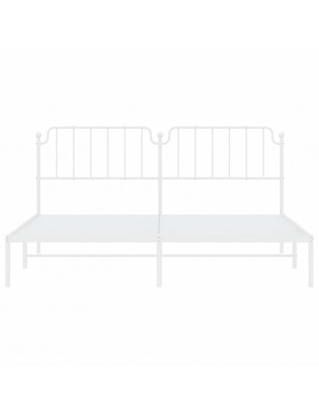 Giroletto con Testiera Metallo Bianco 200x200 cm