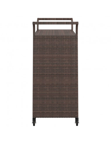 Carrello da Bar con Cassetto Marrone 100x45x97 cm in Polyrattan