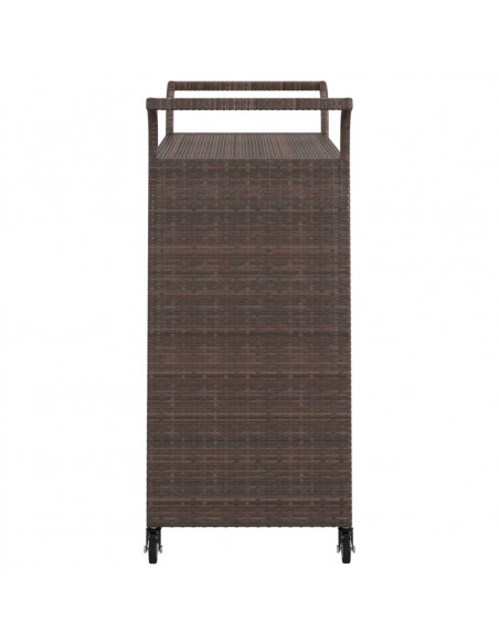 Carrello da Bar con Cassetto Marrone 100x45x97 cm in Polyrattan