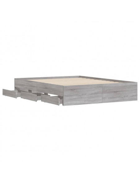 Giroletto Cassetti Grigio Sonoma 140x200 cm Legno Multistrato