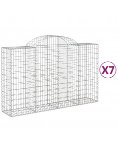 Cesti Gabbioni ad Arco 7 pz 200x50x120/140 cm Ferro Zincato 2