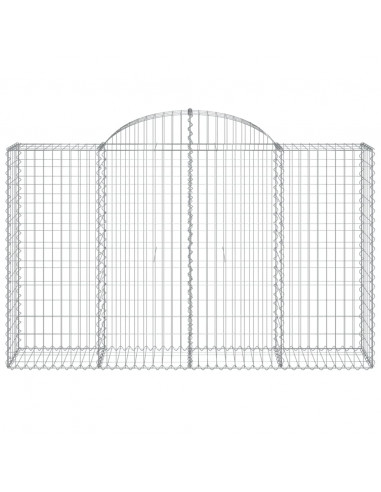 Cesti Gabbioni ad Arco 7 pz 200x50x120/140 cm Ferro Zincato