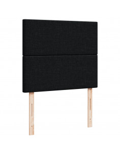 Giroletto a Molle con Materasso Nero 120x190 cm in Tessuto