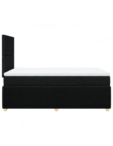 Giroletto a Molle con Materasso Nero 120x190 cm in Tessuto