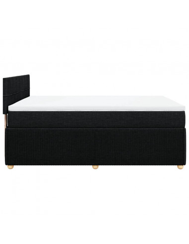 Giroletto a Molle con Materasso Nero 160x200 cm in Tessuto